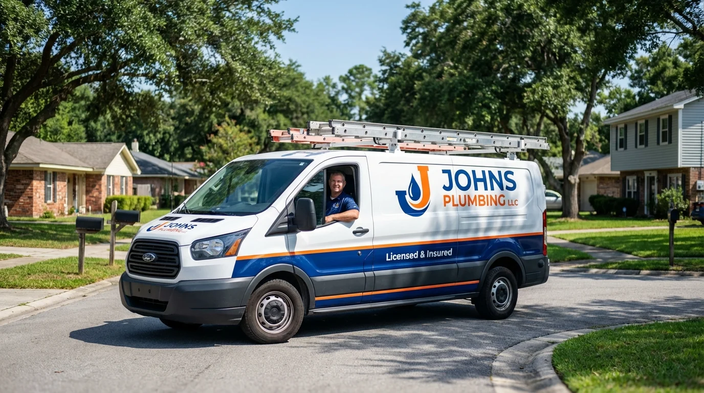 Johns Plumbing LLC service van in Montebello, CA