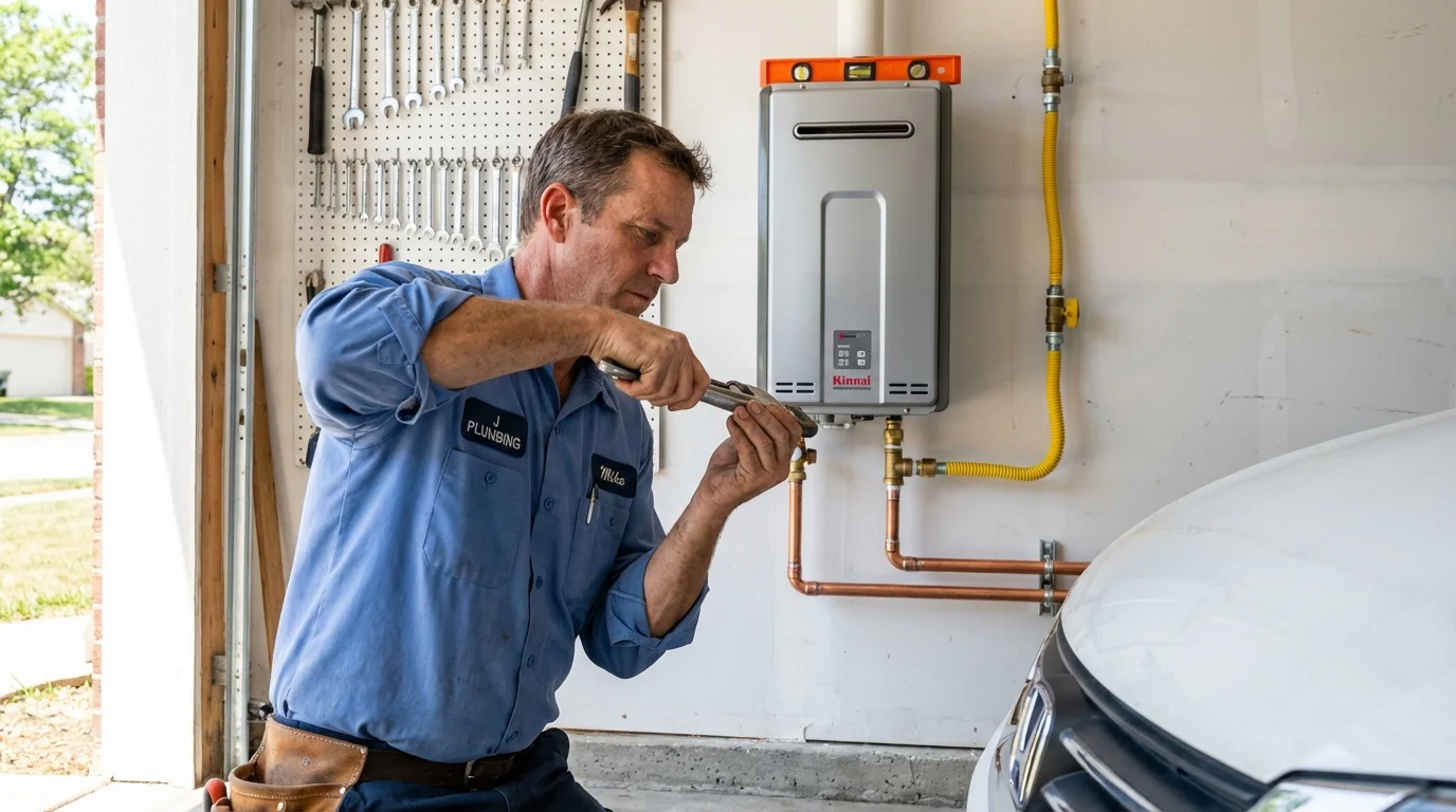 Tankless water heater installation by a Johns Plumbing LLC plumber in Montebello